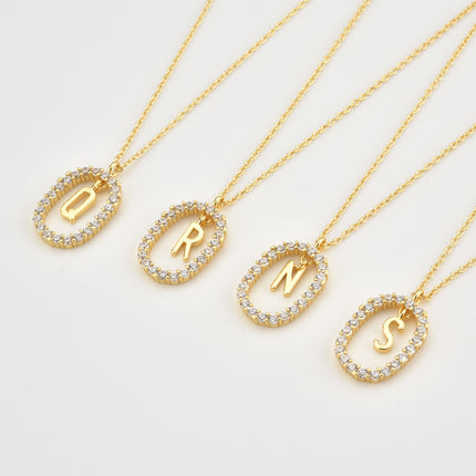 925 Sterling Silver Alphabet Initial Necklace