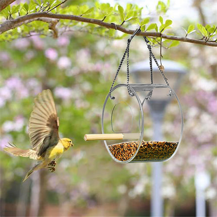 Acrylic Bird Food Box (Round Design)