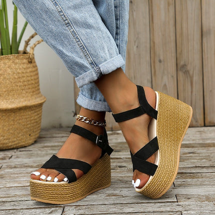 Buckle Suede Fish Mouth Sandals with 7cm and 9cm Heels