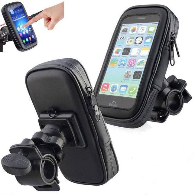 Waterproof Phone Holder Bag for Bicycle & Motorcycle – Handlebar Mount Case (Multiple Sizes)