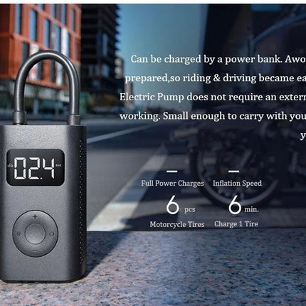 Portable Electric Air Pump – Rechargeable 2000mAh Tire Inflator with Digital Pressure Sensor (150 PSI)