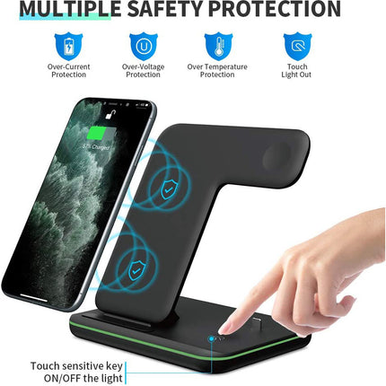 3-in-1 Wireless Charging Station for Phone, Watch & Earbuds