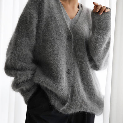 Women’s Loose Fit Long Sleeve Coat – Casual Stitching Polyester Outerwear