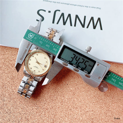 Casual Mechanical Watch with Calendar and 24-Hour Indication