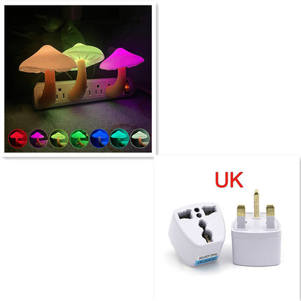 LED Mushroom Night Light with Light Sensor – EU & US Plug