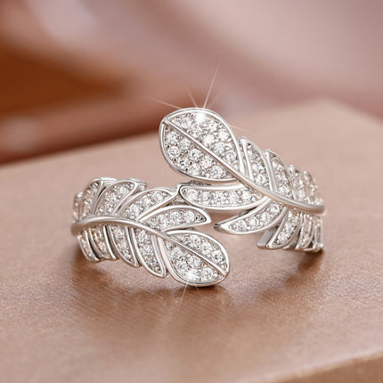 Women's Winged Zircon Cartoon Character Ring – White Gold Finish