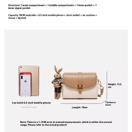 Street Trend PU Crossbody Bag – Light Brown