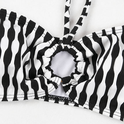 Women’s Striped Three-Piece Swimsuit Set