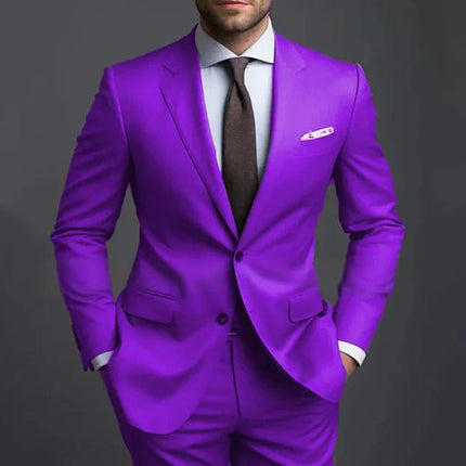 Men’s Slim Fit Two-Piece Suit Set – Jacket & Trousers