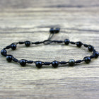 Hand-Woven Natural Obsidian Anklet – Simple Protective Hope Jewelry
