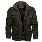 Men’s Casual Ribbed Hem Polyester Jacket – Medium-Length Leisure Outerwear