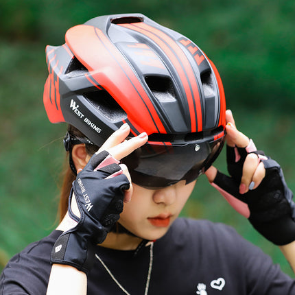 Shock-Resistant Cycling Helmet – Lightweight PC/EPS Bike Helmet with LED Safety Light