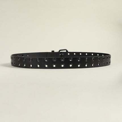 Hollow Out Alloy PU Waist Belt