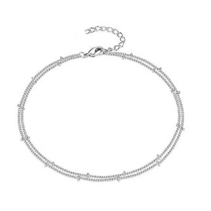 Bohemian Beach Style Double-Layer Clip Ball Anklet – Simple & Stylish Foot Chain