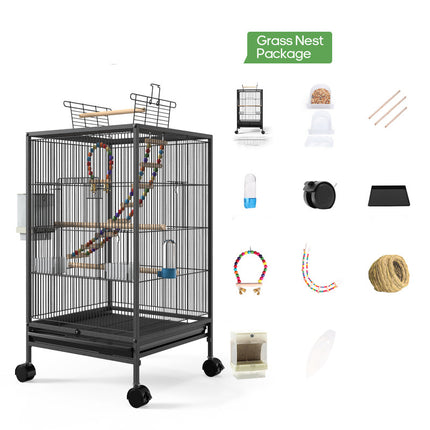 Large Metal Bird Cage for Parrots & Small Birds