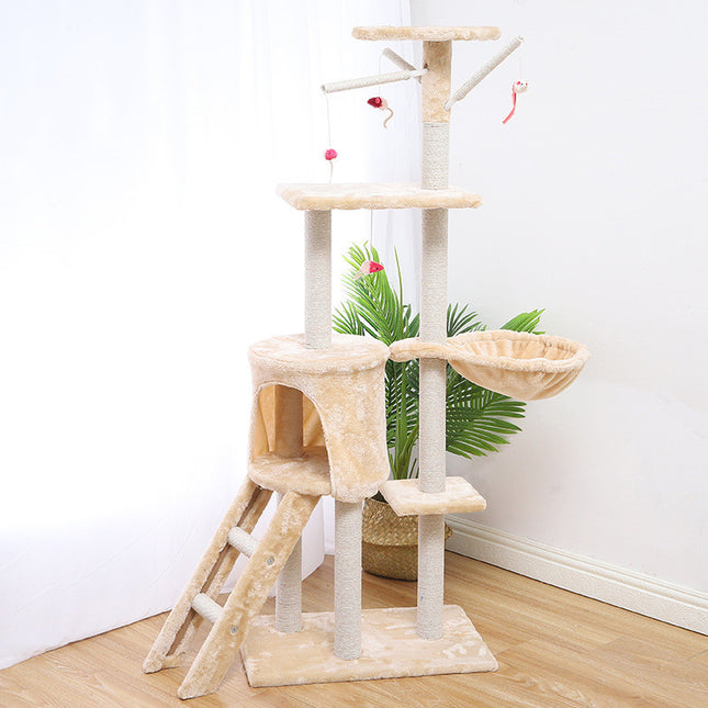 Multi-Level Cat Climber & Cat House – Sisal Scratching Post with Cozy Platforms