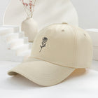 Casual Rose Embroidered Baseball Cap – Unisex Washed Vintage Hat