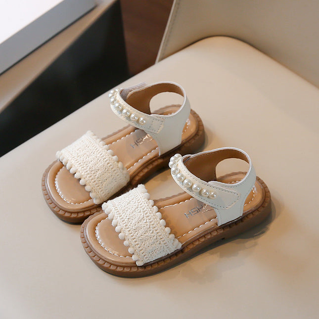 Beaded Velcro Sandals – Korean Style for Girls