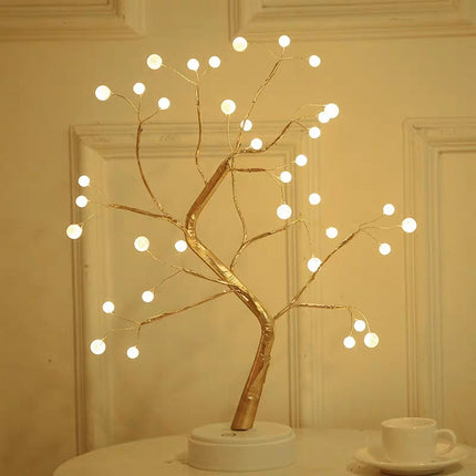 LED Copper Wire Tree Light – Nordic INS Style Bedroom Decorative Lamp