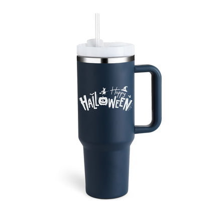 40oz Insulated Tumbler with Handle, Straw & Spill-Proof Lid