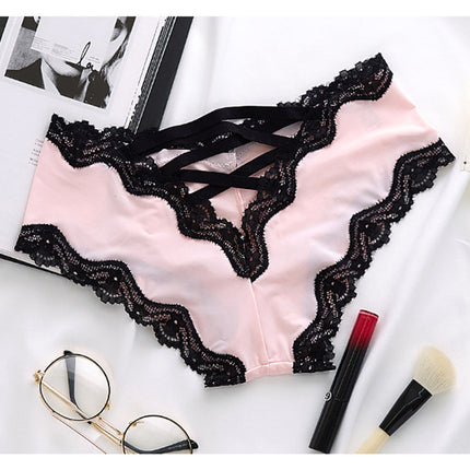 Ice Silk Lace Panties – Seamless Breathable Low-Waist Women’s Briefs