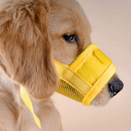 Adjustable Breathable Dog Muzzle – Soft Canvas Anti-Bite Mask with Velcro Straps (XS–XXL)