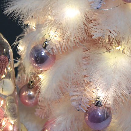 Pink LED Christmas Tree – Feather Decorative Tabletop Holiday Tree