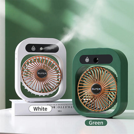 USB Rechargeable Portable Desk Misting Fan with 3-Speed Cooling & Humidifier