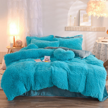 Luxury Thick Fleece Bedding Set – Warm Plush Winter Duvet Cover Set with Bed Sheet & Pillowcases
