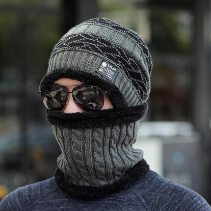 Winter Warm Hat & Scarf Set – Windproof Dome Beanie with Neck Protection (Unisex)