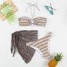 Women’s Striped Three-Piece Swimsuit Set