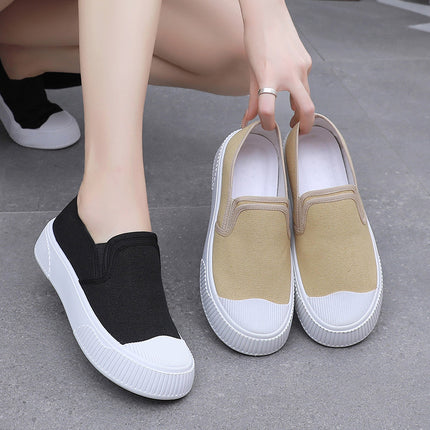 Canvas Oversleeve Shoes with Flat Heel