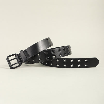 Hollow Out Alloy PU Waist Belt
