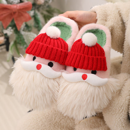 Santa Claus Plush Winter Slippers – Thick EVA Sole Cozy Christmas Indoor Shoes (Unisex)