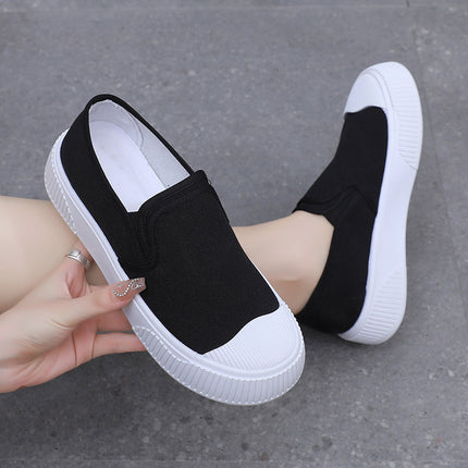 Canvas Oversleeve Shoes with Flat Heel