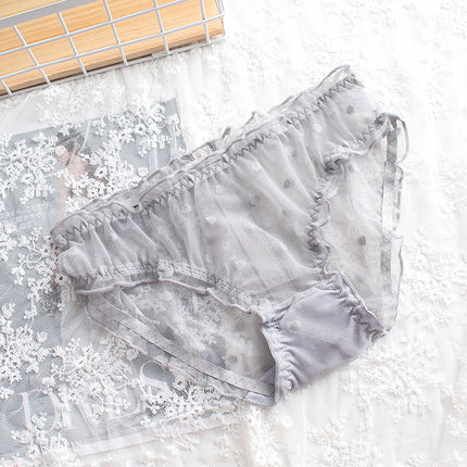 Breathable Hollow Design Briefs with Bow and Ribbon Detail