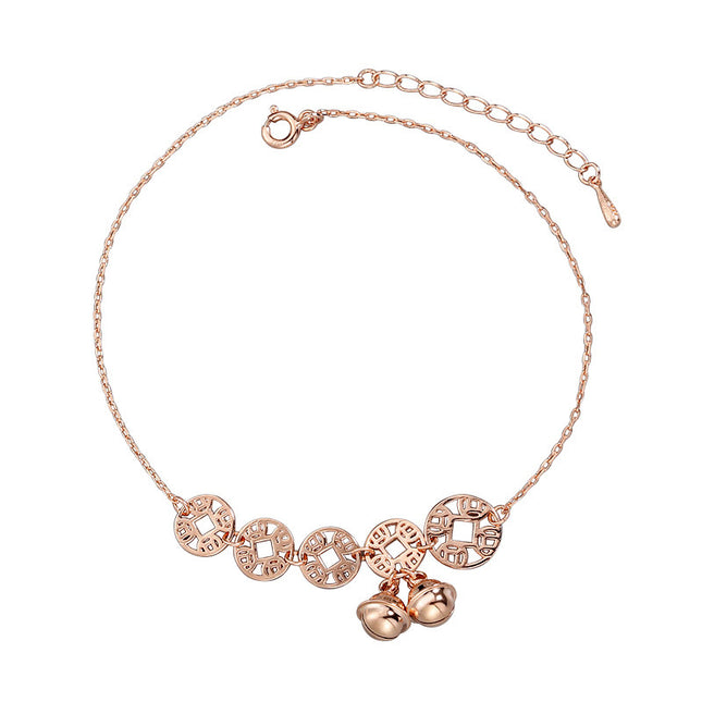 Rose Gold Stainless Steel Link Chain Anklet for Women