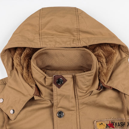 Men’s Casual Ribbed Hem Polyester Jacket – Medium-Length Leisure Outerwear