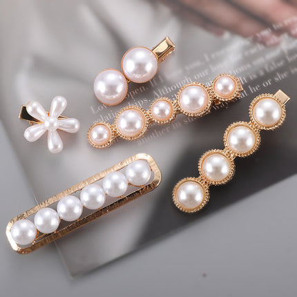 Alloy Hairpin with Flower and Pearl Accents