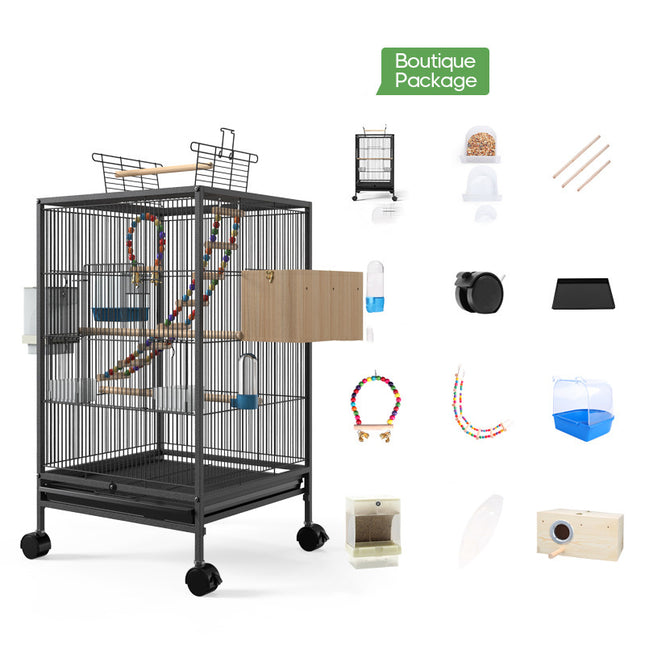 Large Metal Bird Cage for Parrots & Small Birds
