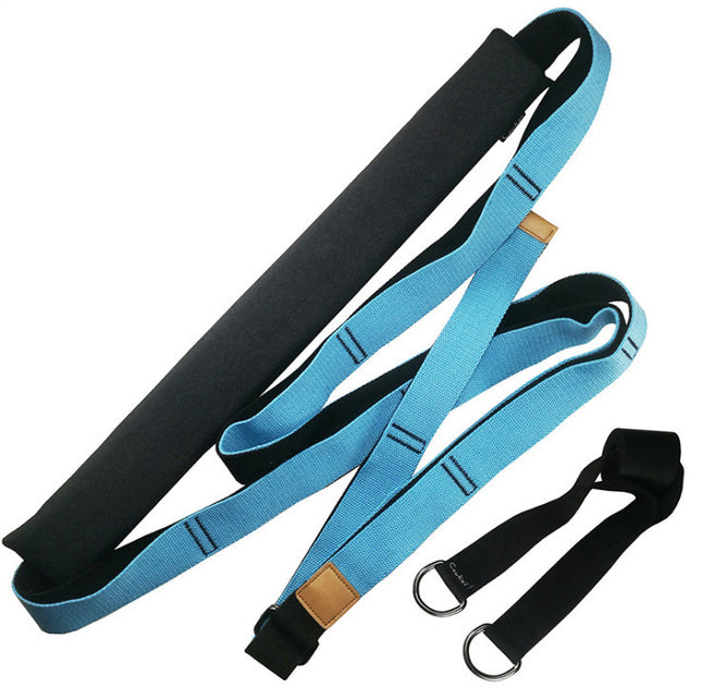Multi-Use Yoga Stretch Strap with Lumbar Pad – 3.5m Cotton Blend Training Belt