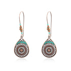 National Style Drop Shape Earrings with Dripping Oil Finish
