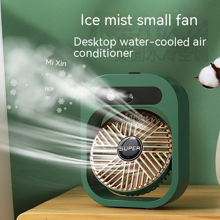 USB Rechargeable Portable Desk Misting Fan with 3-Speed Cooling & Humidifier