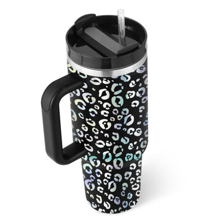 40oz Insulated Tumbler with Handle, Straw & Spill-Proof Lid