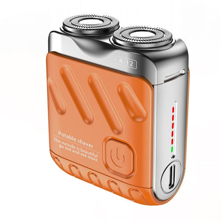 Mini Rechargeable Dual-Ring Electric Shaver – Portable Travel Razor for Men