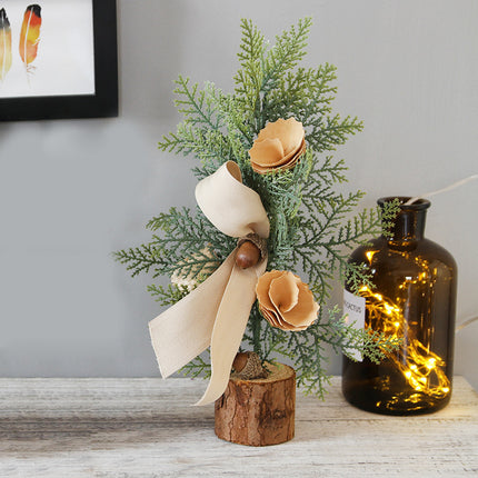 Mini Potted Simulation Christmas Tree – Small Tabletop Holiday Decoration