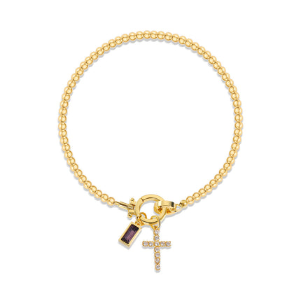 Women’s Stainless Steel Birth Month Initial Bracelet