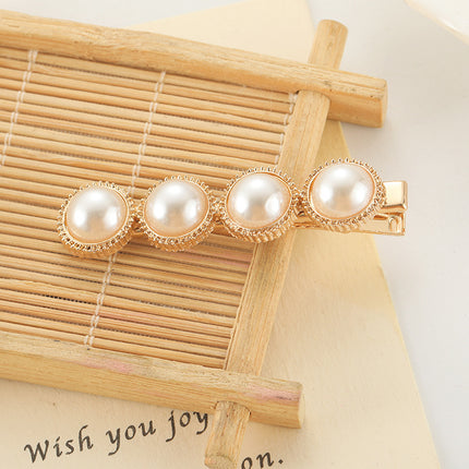 Alloy Hairpin with Flower and Pearl Accents
