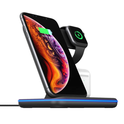 3-in-1 Wireless Charging Station for Phone, Watch & Earbuds
