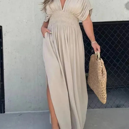 Women’s Casual Summer Short-Sleeve Dress – Lightweight Polyester Dress